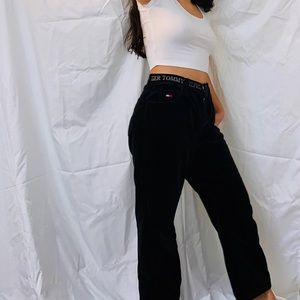 90s Vintage Black Velvet Tommy Hilfiger Jeans